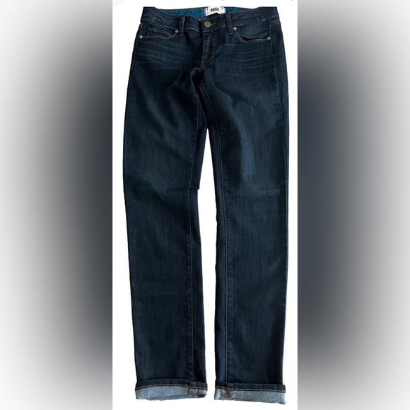PAIGE X ANTHROPOLOGIE SKYLINE SKINNY Women’s Dark Wash Jeans Size 27 30x31 - Picture 1 of 7